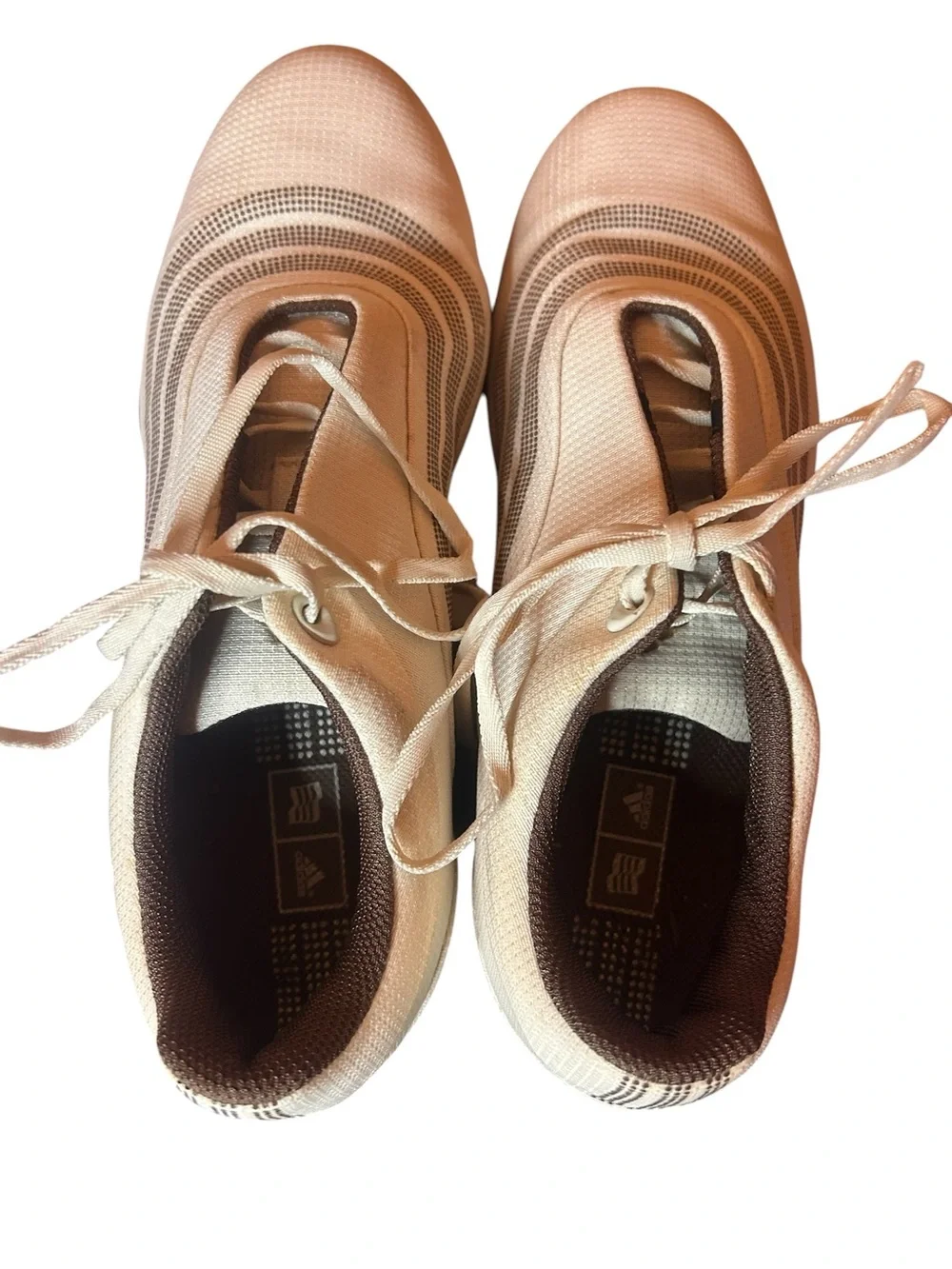 Adidas Women’s Golf Shoes White Brown Lace Up Size 7.5